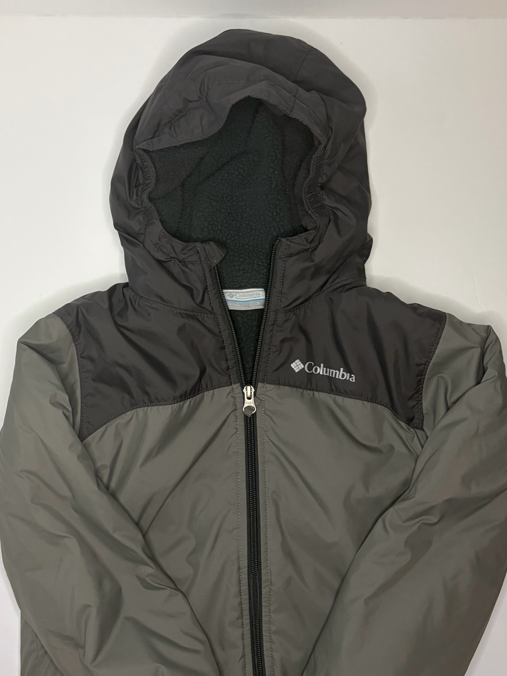Columbia Kids Hooded Coat in Gray and Dark Gray